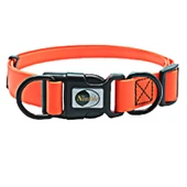 PVC Malzeme Su Geçirmez Ayarlanabilir Çift Halkalı Köpek Tasması Turuncu M 30-47 cm - 2