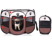 Moda Oxford Kumaş Su Geçirmez Katlanabilir Sekizgen Köpek Çadırı Açık Mavi 73x73x43 cm - 9