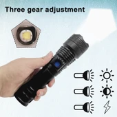 L 839 USB Şarjlı Mini Taşınabilir XPE Parlak LED El Feneri - 4