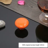 38mm Modern Edebiyat Renkli Sırlı Seramik Dolap Çekmece Kulpu Turuncu - 2