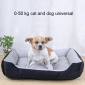 Köpek Kemik Desenli Büyük Yumuşak Sıcak Evcil Hayvan Yatak Minderi Siyah Gri 80x60x15 cm - 7