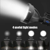 W590 P50 10W Şarjlı Güçlü LED El Feneri 4 Modlu Tripodlu Outdoor Arama Işığı - 3