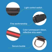 Orta ve Büyük Köpek Güneş Enerjili USB Şarjlı Beyaz LED Işıklı Boyun Tasması 50-60cm - 7