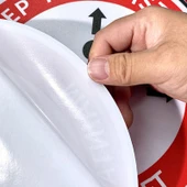 Kendinden Yapışkanlı Su Geçirmez PVC Salgın Önleyici Sosyal Mesafe Zemin Etiketi 24cm - 4