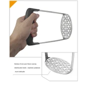 Paslanmaz Çelik Tek Katmanlı Kabak ve Patates Ezici Geniş Yatay Ergonomik Saplı - 5
