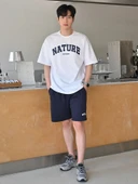 Erkek Tişört Baskılı Oversize T-shirt Pamuklu Tişört NATURE-OVERSİZE - 3