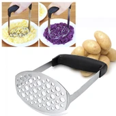 Paslanmaz Çelik Tek Katmanlı Kabak ve Patates Ezici Geniş Yatay Ergonomik Saplı - 1