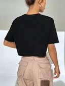 Kadın Tişört Crop Tişört Baskılı Fit Tişört BALANCE-TİŞÖRT - 6
