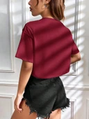 Kadın Tişört Crop Tişört Baskılı Fit Tişört BALANCE-TİŞÖRT - 8