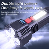 F T25 Güçlü Parlak 5 Çekirdekli LED El Feneri USB Şarjlı Güçlü Torch - 3