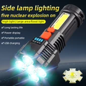 F T25 Güçlü Parlak 5 Çekirdekli LED El Feneri USB Şarjlı Güçlü Torch - 2
