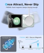 Samsung Galaxy Z Flip 6 Uyumlu Kamera Korumalı Magsafe Wireless Şarj Özellikli Şeffaf Silikon Kılıf thumbnail 4