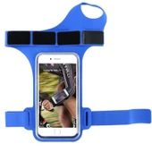 Koşu Spor Telefon Bileklik Çantası 5.5 inç Altı Mavi - 1