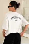 Kadın Oversize T-shirt Pamuklu Baskılı Tişört KİND-OVERSİZE - 1