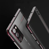 Samsung Galaxy Note20 Ultra Alüminyum Alaşımlı Darbeye Dayanıklı Koruyucu Bumper Çerçeve Gri - 3