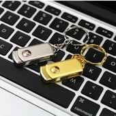 MicroDrive 16GB USB 2.0 Metal Kişisel Tasarım Anahtarlıklı USB Bellek Sarı - 10