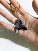 A Harfi Plastik Krom Kaplama Anahtarlık- Harf Çanta Süsü - 1
