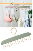 Dolap içi Elbise Askısı 8 Kancalı Dayanıklı Plastik İç Çamaşır Kravat Mayo Askısı - 1