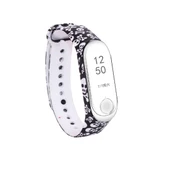 Xiaomi Mi Band 3 ve 4 Uyumlu Silikon Saat Kayışı Kafatası Desenli - 1