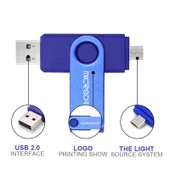 MicroDrive 8GB USB 2.0 Döner Metal OTG Telefon ve Bilgisayar U Disk Siyah - 5