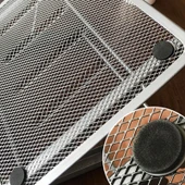 Taşınabilir Katlanabilir Metal Fileli Ayarlanabilir Laptop Standı Gri - 6