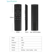 G20S 2.4G Hava Faresi Uzaktan Kumanda Sesli Girdi IR Öğrenme 6 Eksen Jiroskop PC Android TV Laptop Projektör - 11