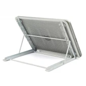 Taşınabilir Katlanabilir Metal Fileli Ayarlanabilir Laptop Standı Gri - 3