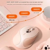Inphic M8 Kablosuz Şarjlı Sessiz Ofis ve Ev Mouse Sütlü Çay Rengi 2.4G USB - 5