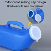 Ev Tipi Erkek İdrar Kabı 1200ml Plastik Kapaklı Mavi - 8