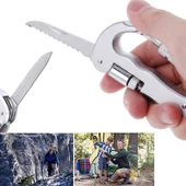 Çok Fonksiyonlu Katlanabilir Güvenlik Savunma Testere Karabina D Tipi LED Işıklı - 4
