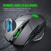 Inphic PW1H Kablolu Sessiz Aydınlatmalı 6 Tuşlu Oyun Mouse Siyah - 5