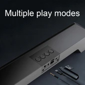 RGB Renkli Aydınlatmalı Uzun Masaüstü USB Kablosuz Bluetooth Hoparlör Siyah Model Q6 - 6