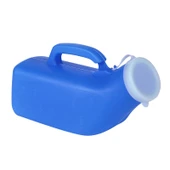 Ev Tipi Erkek İdrar Kabı 1200ml Plastik Kapaklı Mavi - 1