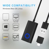 USB Kablolu Sanal Fare Bilgisayar Uyku Modunu Engelleme F1 Model Siyah - 3