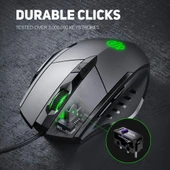 Inphic PW1H Kablolu Sessiz Aydınlatmalı 6 Tuşlu Oyun Mouse Gri - 6