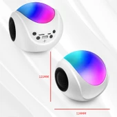 SY-688 Beyaz Mini Kart Bluetooth Hoparlör TWS RGB Renkli Işık - 2