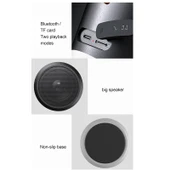 Kablosuz Bluetooth Hoparlör Siyah RGB Işıklı Su Geçirmez Stereo Atmosfer Işığı - 11