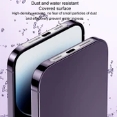 iPhone 12 13 14 15 Serisi Metal Kaplamalı Toz Geçirmez Hoparlör Şarj Portu Koruyucu Film Gümüş 2li Set - 10