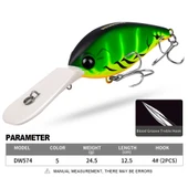 Proberos DW574 Yüzen Plastik Yem Küçük Şişman Balık Sahte Yem 12.5cm 24.5g Renk A - 5