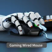 Inphic PW1H Kablolu Sessiz Aydınlatmalı 6 Tuşlu Oyun Mouse Gri - 7