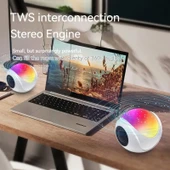 SY-688 Beyaz Mini Kart Bluetooth Hoparlör TWS RGB Renkli Işık - 8
