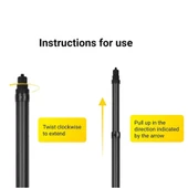 3 Metre Karbon Fiber Uzatılabilir Görünmez Selfie Çubuğu Insta360 DJI GoPro Spor Kameralar İçin - 7