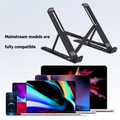 2'si 1 Arada Katlanabilir Beyaz Laptop ve Telefon Standı Soğutucu - 4