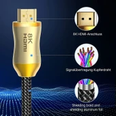 CO HD801 2 Metre HDMI 2.1 Versiyon 8K 60Hz Altın Kaplama Kablo PS4 Projektör Dizüstü Set Üstü Kutusu İçin - 3