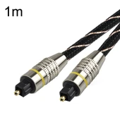 EMK HB A6 0 SPDIF Dijital Yüksek Çözünürlüklü Ses Optik Fiber Kablosu 1 Metre Siyah Beyaz Örgü - 1