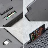 2.4G Bluetooth Kablosuz Klavye Kart Yuvalı Standlı Dokunmatik Panelsiz - 4