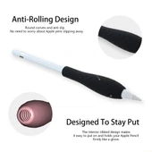 Apple Pencil 1 ve 2 Nesil İçin Siyah Silikon Kılıf - 2