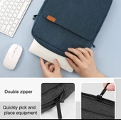 Dikey Laptop Çantası El ve Omuz Askılı 13 Inç Açık Gri - 4