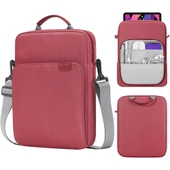 Dikey Laptop Çantası El ve Omuz Askılı 13 Inç Bordo - 1