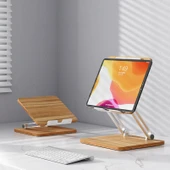 AP 2DP Masaüstü Kaldırılabilir Ahşap Tablet ve Laptop Destek Standı Koyu Ahşap - 2